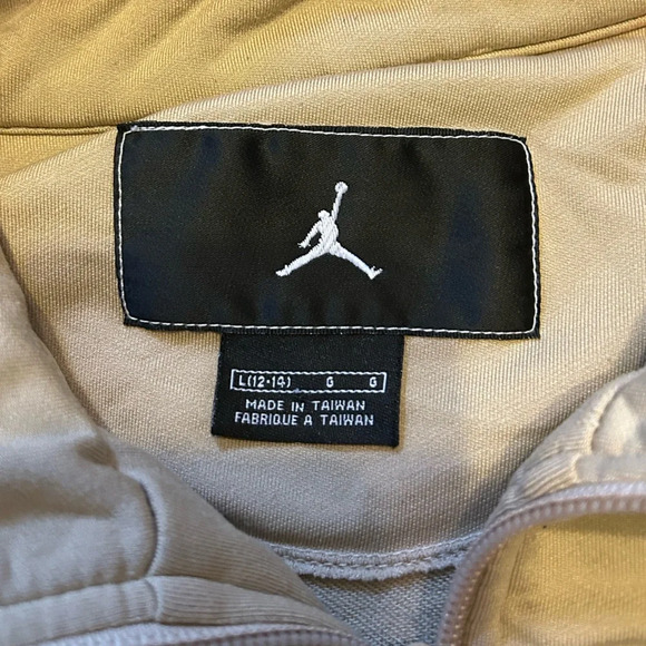 Jordan Vintage Y2K Full Zip Pockets Tan Dry-Fit Lined Track Jacket Womens L EUC - Picture 9 of 12